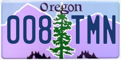 OR license plate 008TMN