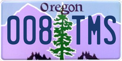 OR license plate 008TMS