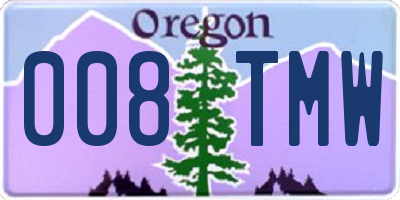 OR license plate 008TMW