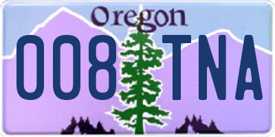 OR license plate 008TNA