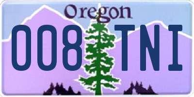 OR license plate 008TNI
