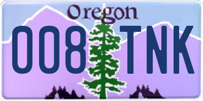 OR license plate 008TNK