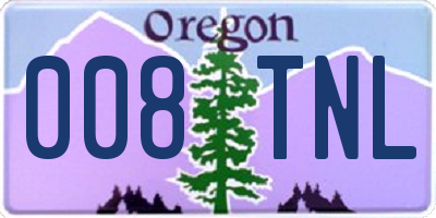 OR license plate 008TNL