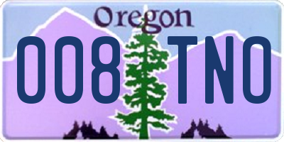 OR license plate 008TNO
