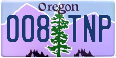 OR license plate 008TNP