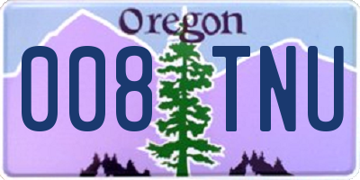 OR license plate 008TNU