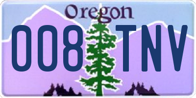 OR license plate 008TNV