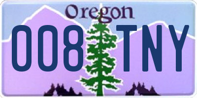 OR license plate 008TNY