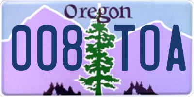 OR license plate 008TOA
