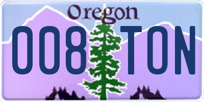 OR license plate 008TON