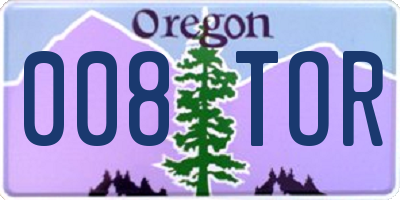 OR license plate 008TOR