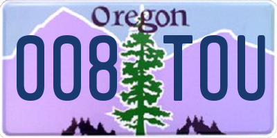 OR license plate 008TOU