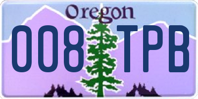 OR license plate 008TPB