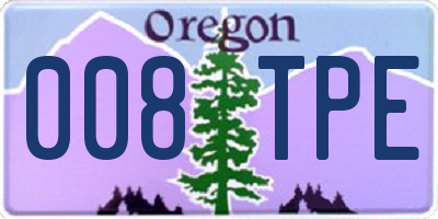 OR license plate 008TPE