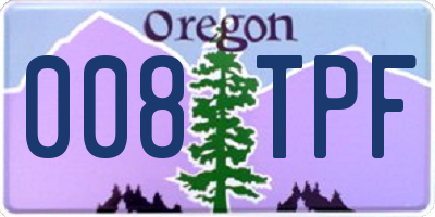 OR license plate 008TPF