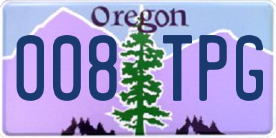 OR license plate 008TPG