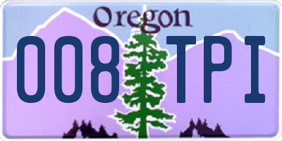 OR license plate 008TPI