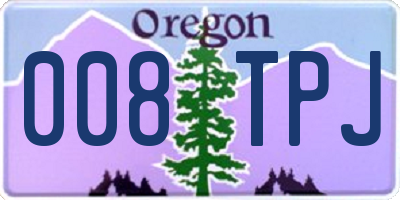 OR license plate 008TPJ