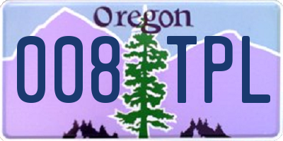 OR license plate 008TPL