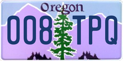 OR license plate 008TPQ