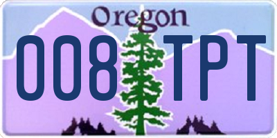 OR license plate 008TPT