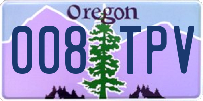 OR license plate 008TPV