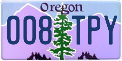 OR license plate 008TPY
