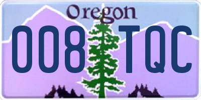 OR license plate 008TQC