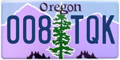OR license plate 008TQK