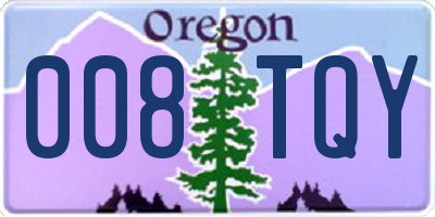 OR license plate 008TQY