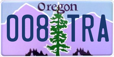 OR license plate 008TRA