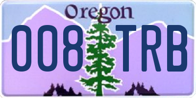 OR license plate 008TRB