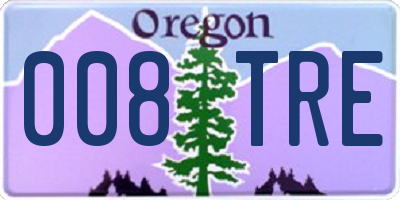 OR license plate 008TRE