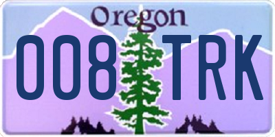 OR license plate 008TRK