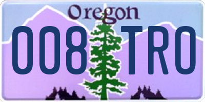 OR license plate 008TRO