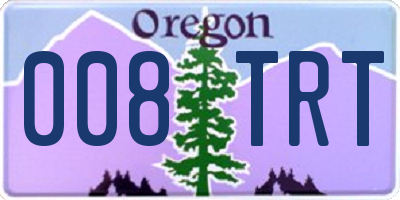 OR license plate 008TRT