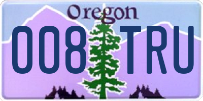 OR license plate 008TRU