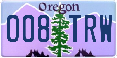OR license plate 008TRW