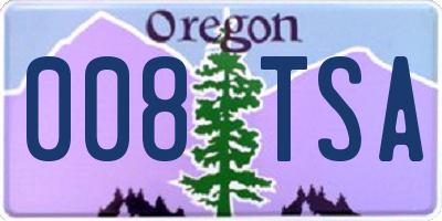 OR license plate 008TSA