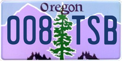OR license plate 008TSB