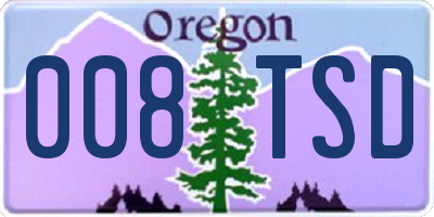 OR license plate 008TSD