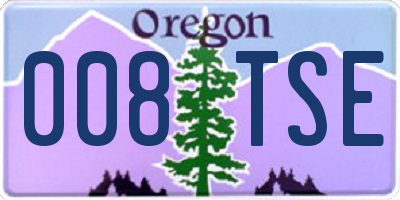 OR license plate 008TSE