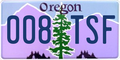 OR license plate 008TSF