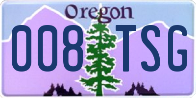 OR license plate 008TSG
