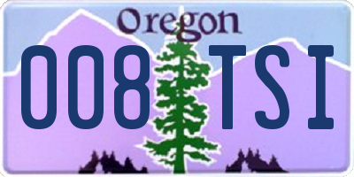 OR license plate 008TSI