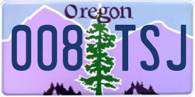 OR license plate 008TSJ