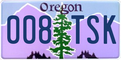OR license plate 008TSK