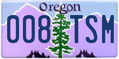 OR license plate 008TSM