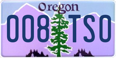 OR license plate 008TSO