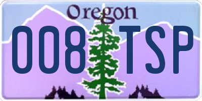 OR license plate 008TSP